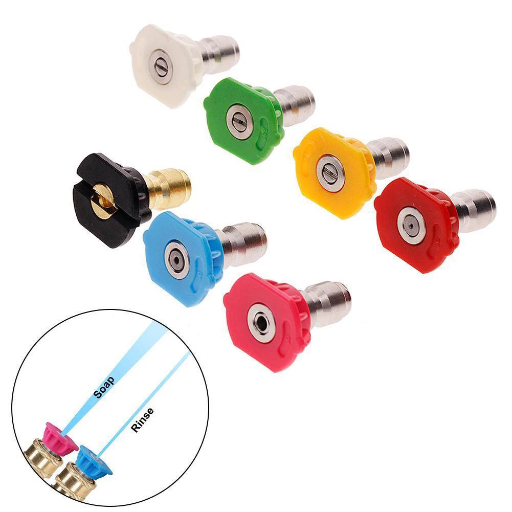 7Pcs Pivoting Outdoor Watering Pressure Washing Garden Multipurpose Accessories Quick Connecting Spray Nozzles Cleaning Tips