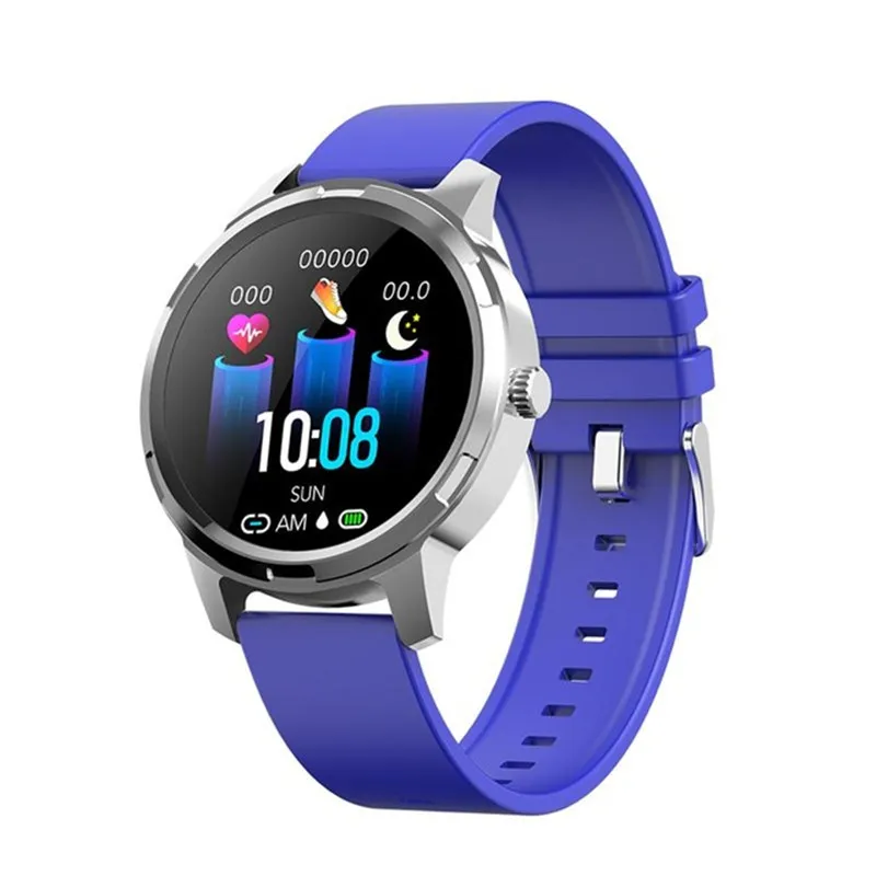 Cobrafly X20 Смарт-часы для мужчин и женщин круглый полный сенсорный экран фитнес-трекер монитор сердечного ритма IP67 Водонепроницаемый для huawei Xiaomi - Цвет: Blue
