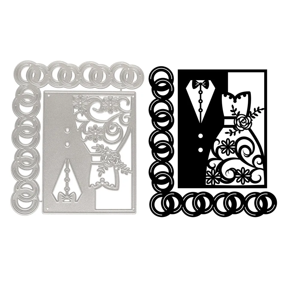 DiyArts Suit and Dress Frame Metal Cutting Dies Embossing Stencil Scrapbook Chain Circle Template Punch Paper Crafts New