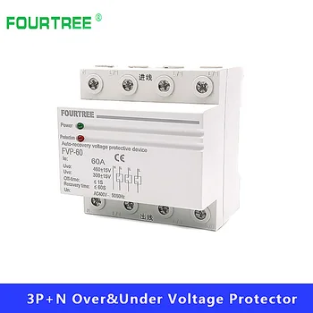 

380V Three Phase Four Wire Din Rail Self-Recovery Automatic Reconnect Over&Under Voltage Protective Device Protector FVP 40A 60A