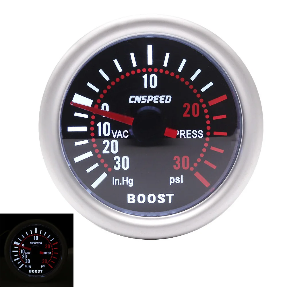 

52mm 12V LED 0-30 in.Hg 0-30 PSI Car Turbo Boost Gauge Meter with Sensor for Auto Truck