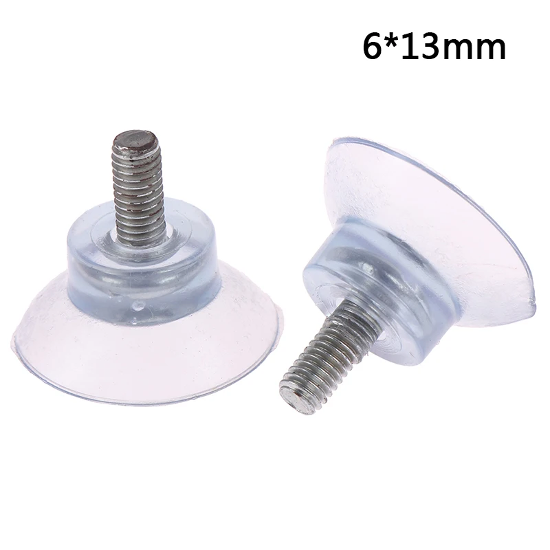 4Pcs Rubber Strong Suction Cup Replacements Glass Transparent Sucker Plastic Hooks For Glass Table Tops W/M6 Screw Storage Tool