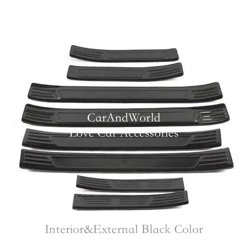 BD-Black 8pcs Для Mazda 3 Axela Накладка на порог, накладка на педаль, отделка из нержавеющей стали, аксессуары для литья автомобиля - Цвет: BD-Black 8pcs