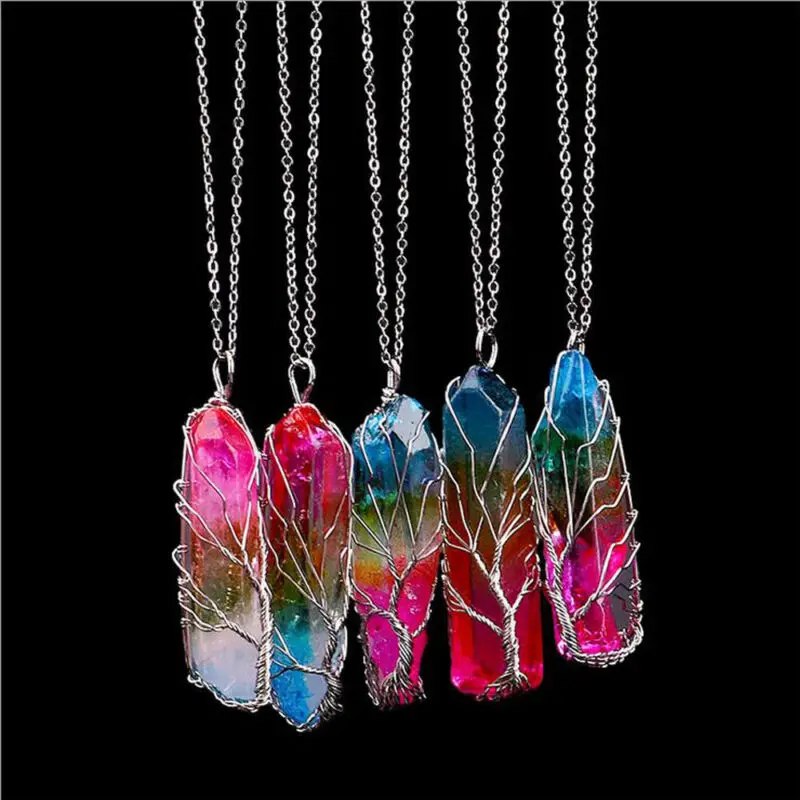 2019 модный бренд новый горячий драгоценный камень кулон ожерелье натуральный