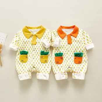 

Infant Boys Girls Rompers 2020 Spring 0-2Y Cute Infant Carrot Pattern Printing Toddler Newborn Outfits Baby Girls Boys Clothes