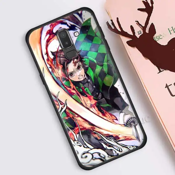 B12 Чехол Kimetsu No Yaiba для samsung Galaxy J8 J6 J4 A6 A7 A8 A9 Plus M10 M20 M30 S M40 силиконовый черный фон - Цвет: B12