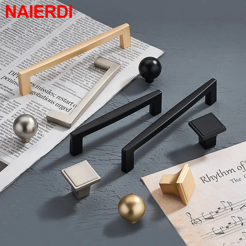 

NAIERDI Pearl Gold Cabinet Knobs Kitchen Door Handles Zinc Alloy Drawer Cupboard Door Handle Cabinet Handles Furniture Hardware