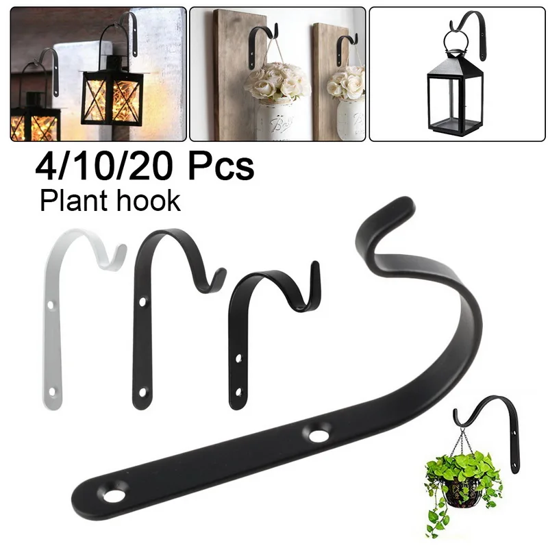 

Lantern Hanger Planter Hook Bracket Durable Black Iron Wall Light Hook Bracket Garden Hanging Basket Wind Chimes Garden Hanger