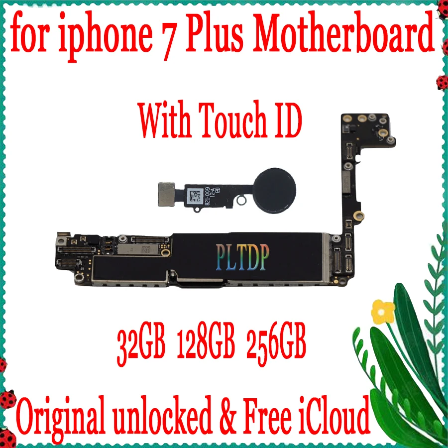 US $108.95 Factory Unlock Original Motherboard For iphone 7 Plus 55inch With Touch ID Mainboard IOS Installed Logic Board 32GB128GB256GB