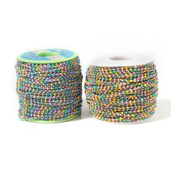 

2m/lot Stainless Steel Gold Chain Cable Bead Enamel Bulk Link Necklace Bracelet Chains For Diy Jewelry Chain Materials Wholesale