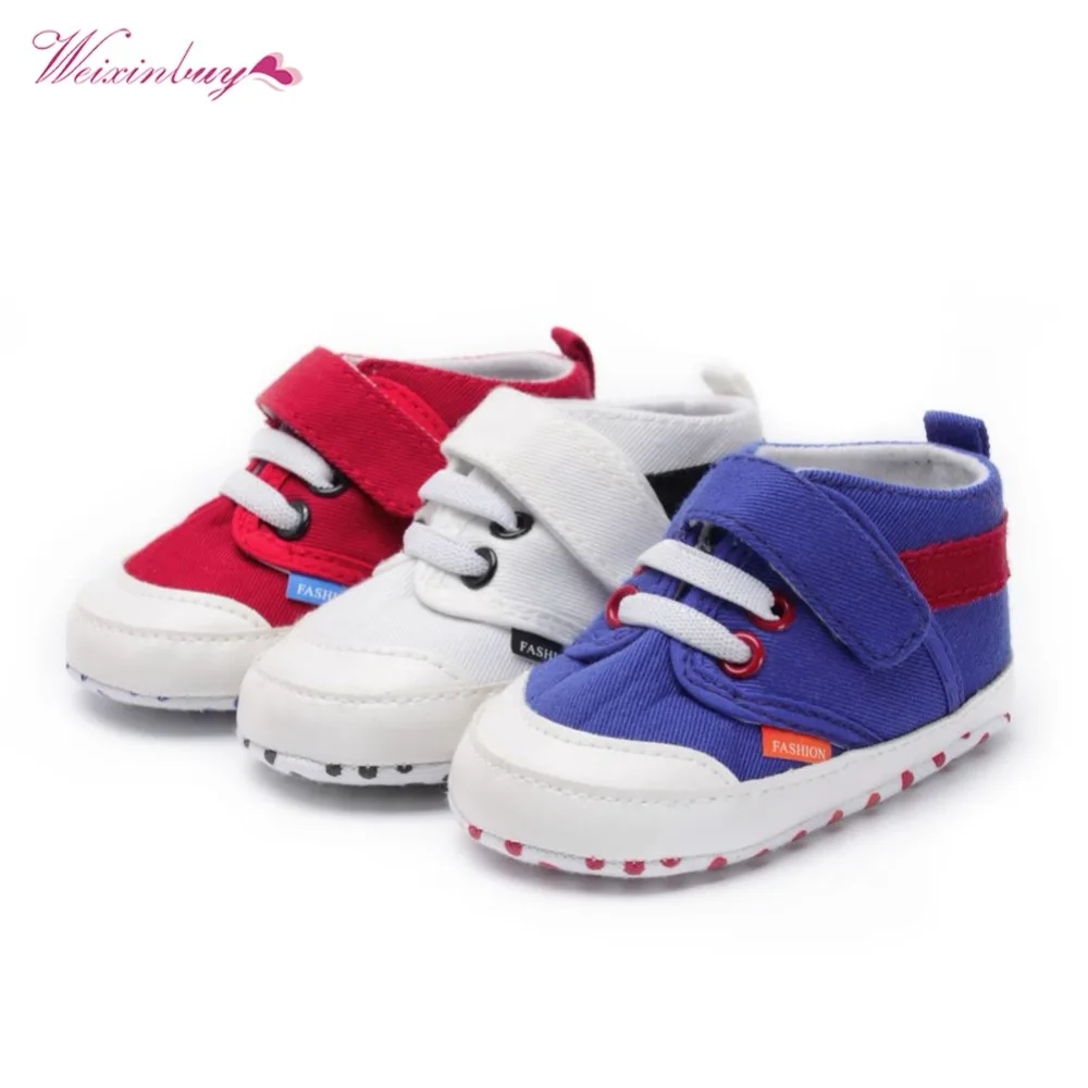 WEIXINBUY/10 стилей, новая парусиновая спортивная детская обувь для новорожденных мальчиков и девочек, первые ходунки, Infantil, мягкая подошва для малышей, тапочки для малышей
