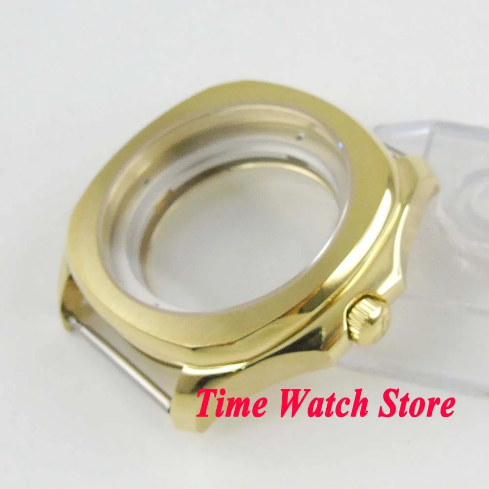 Parnis40mmgoldplated316LwatchcaseSapphirecrystalseethrough