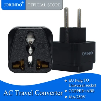 

JORINDO 10A 250V Europe 2 pins electrical AC power adapter plug AU / UK / US / EU to EU travel adaptor plug socket converter