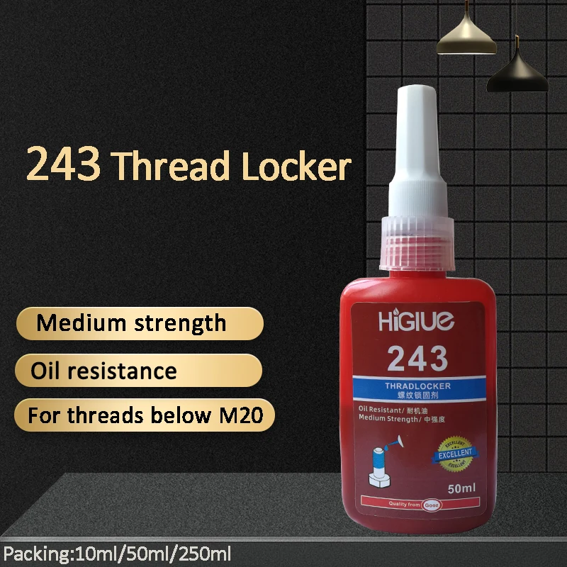 50ml 243 Removable Anaerobic Adhesive Thread Locker Screw Quick Drying Sealing GlueCaulk