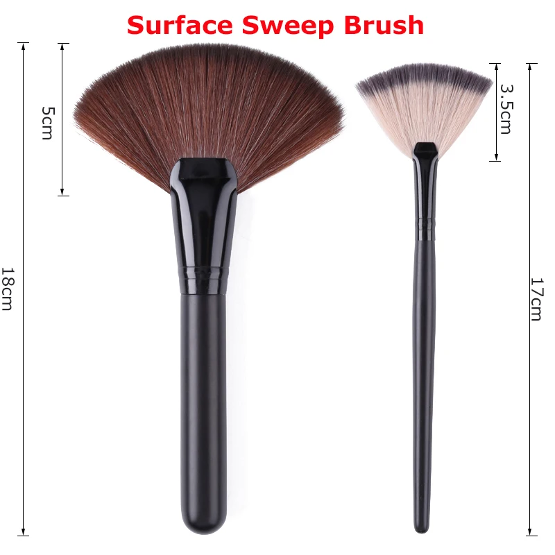 

Length 17/18cm Surface Sweep Brush Soft Synthetic Brush for Dusting Glitter Powder Messy Products 2021 Hot Sale