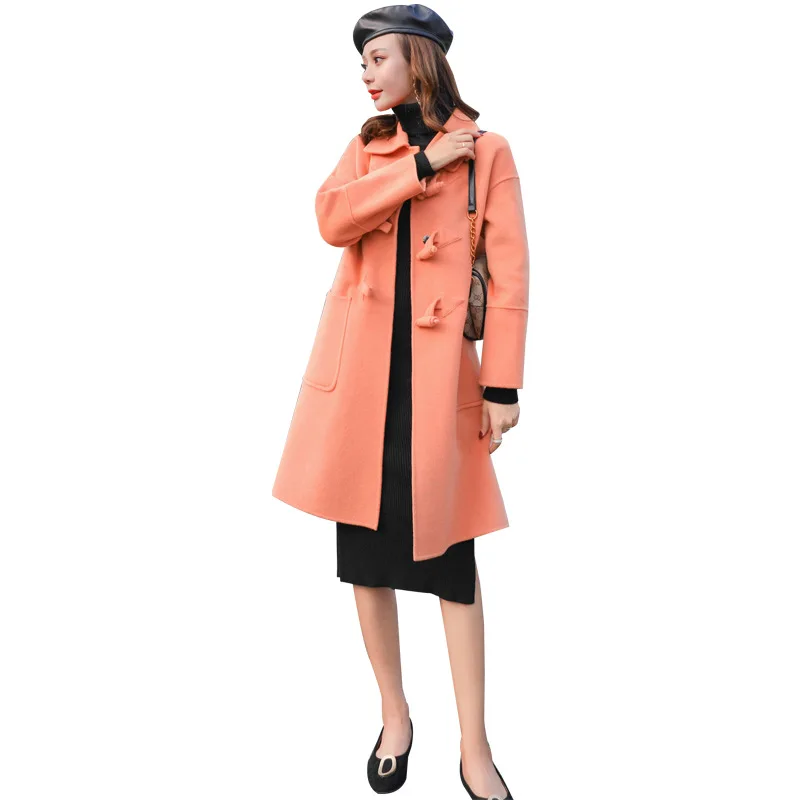 

Toggle Woolen Jacket Women's 2019 Autumn And Winter New Style Fashion Loose Western Style Mid-length Popular Woolen Overcoat Fas