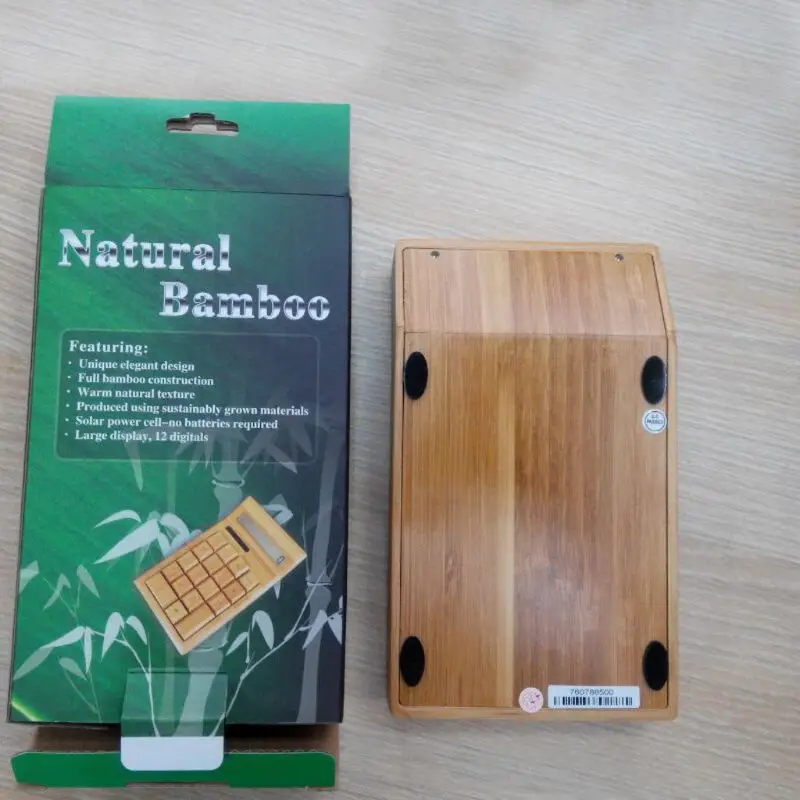 Bamboo Wooden Solar Calculators Standard Function Desktop Calculator AXYF 2