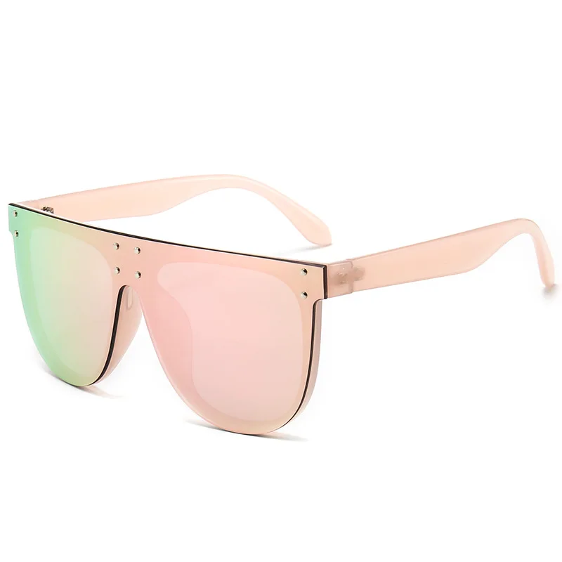 WHO CUTIE большие винтажные розовые зеркальные солнцезащитные очки для женщин, фирменный дизайн, квадратная леопардовая оправа, ретро солнцезащитные очки S149 - Цвет линз: C4 pink pink mirror