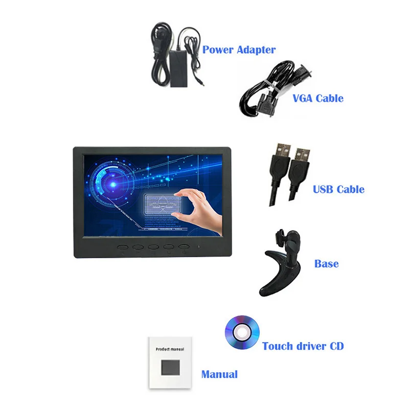 ZHIXIANDA-7 ġ IPS 1024x600 TFT LCD ȭ HDMI VGA BNC USB Է Ĺ ġ ڵ ī޶   
