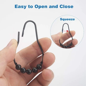 

24 Pcs Shower Curtain Hooks Rings Metal Shower Curtain Hooks Rings for Bathroom Shower Rods Curtains