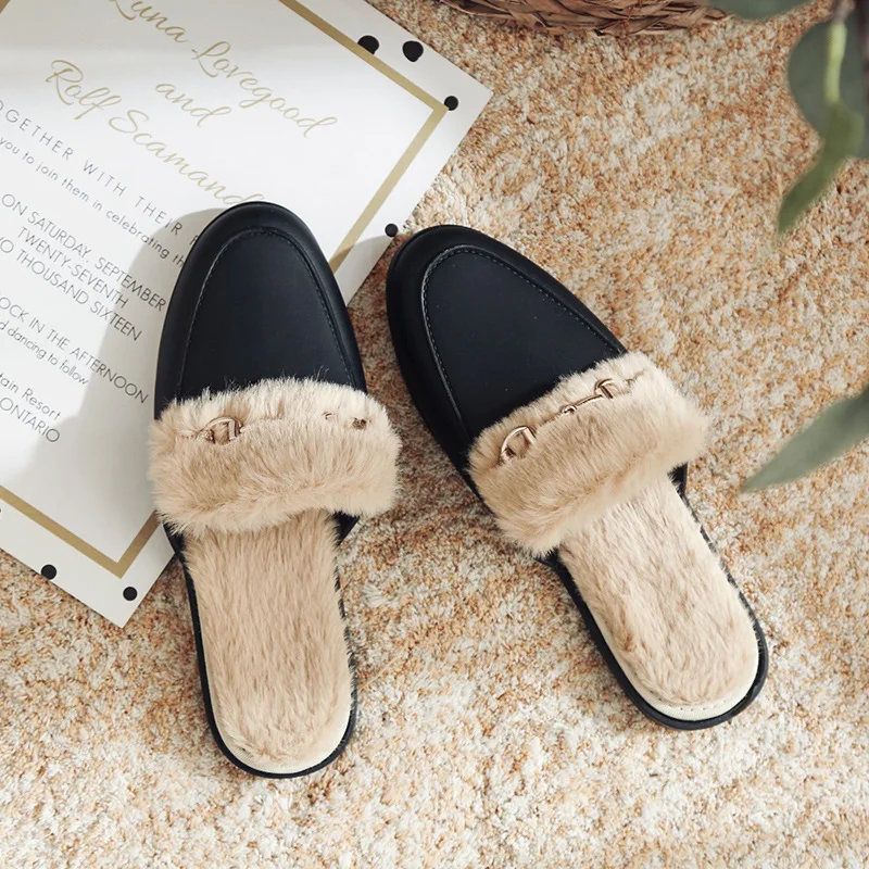 

Xin zhi the Lev 2019 New Style WOMEN'S Shoes plus Velvet Love Shoes Network Red on Furry Shoe Autumn & Winter Outer Wear Slipper