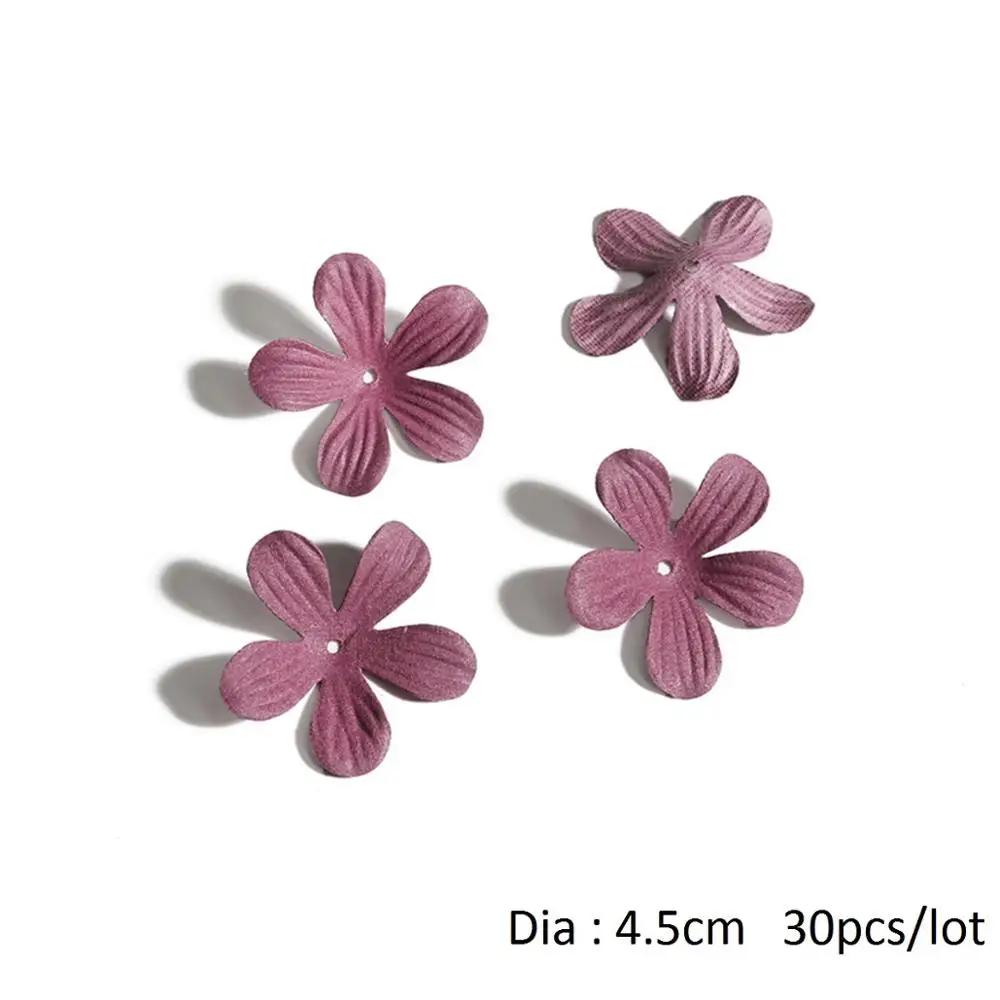01 Dark Purple Креативный кожаный поддельный цветок 30 шт. Мини многоцветный ручной работы искусственный цветок голова лепестки Швейные ремесла принадлежности DIY аксессуары - Цвет: 01 Dark Purple