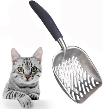 

Pet Cat Metal Litter Scoop Shovel Cat Sand Waste Cleaning Useful Jumbo Cat Litter Scoop, All Metal End-to-End with Solid Core
