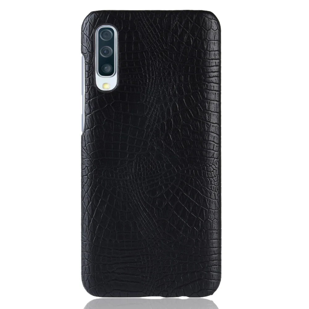 Крокодилья кожа чехол для samsung A10E 10S A20E 20S A30S A40 A50 A70S A80 A90 A2Core A5 A6S 6Plus A7 A8Plus 8S A9Star чехол для телефона - Цвет: Black