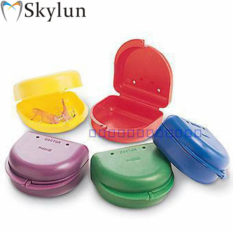 10PCS Denture Storage Box with slot perforated design for easy cleaning