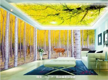 

Custom mural 3d photo wallpaper Birch forest animal natural scenery Whole house wall Home decor room wallpaper for wall 3 d