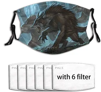 

Fierce Wolf Dust-Proof Face Mask Novelty Windproof Mouth Face Cover Reusable Comfortable Adjustable Protection With 6 Filter