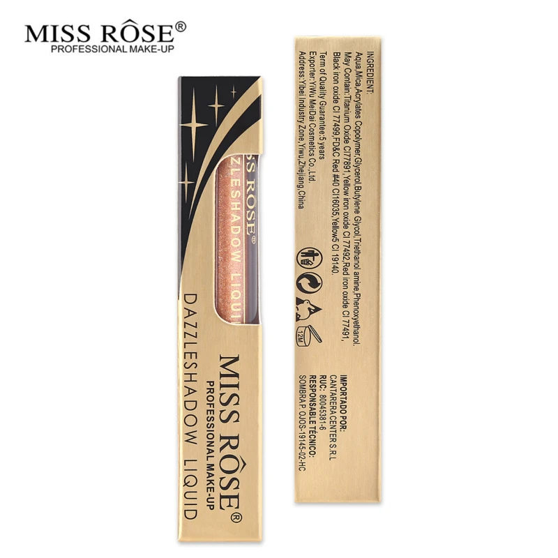 Miss Rose 12 цветов блестящие жидкие тени для век мерцающие тени для век Гель-крем ослепляющий Блестящий металлический косметический водостойкий макияж глаз