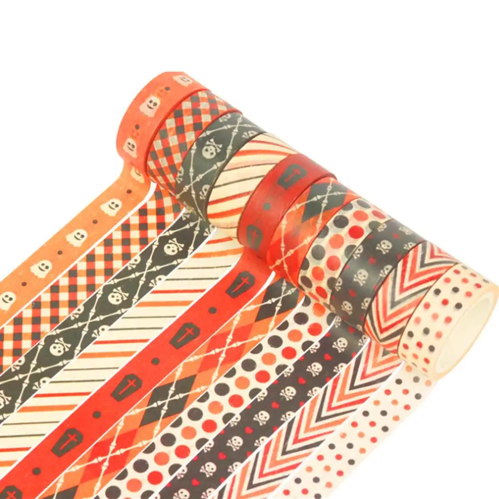 10 кругов/Набор Хэллоуин набор декоративного скотча Васи липкая клейкая бумага