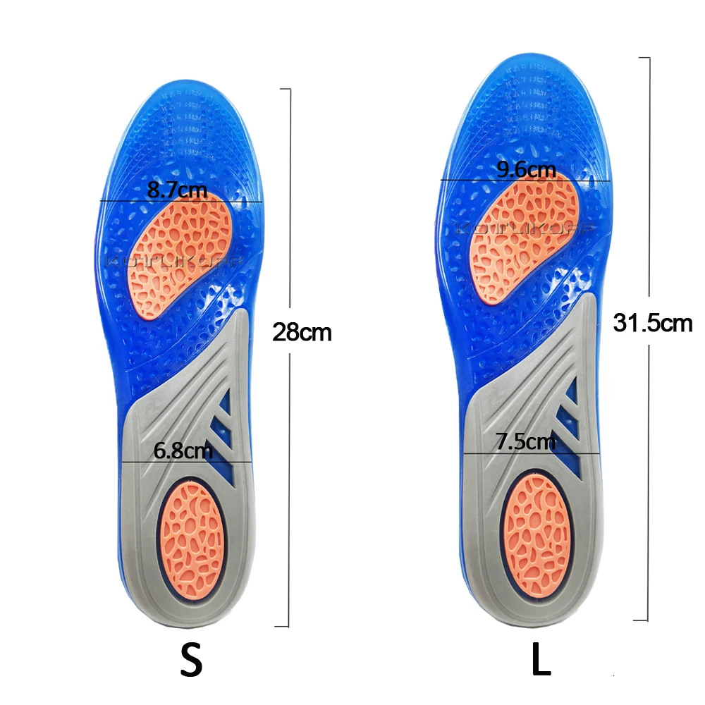 KOTLIKOFF силиконовые гелевые стельки для ухода за ногами для подошвенного фасциита, ортопедические массажные вставки для обуви, амортизирующие стельки для спортивной обуви