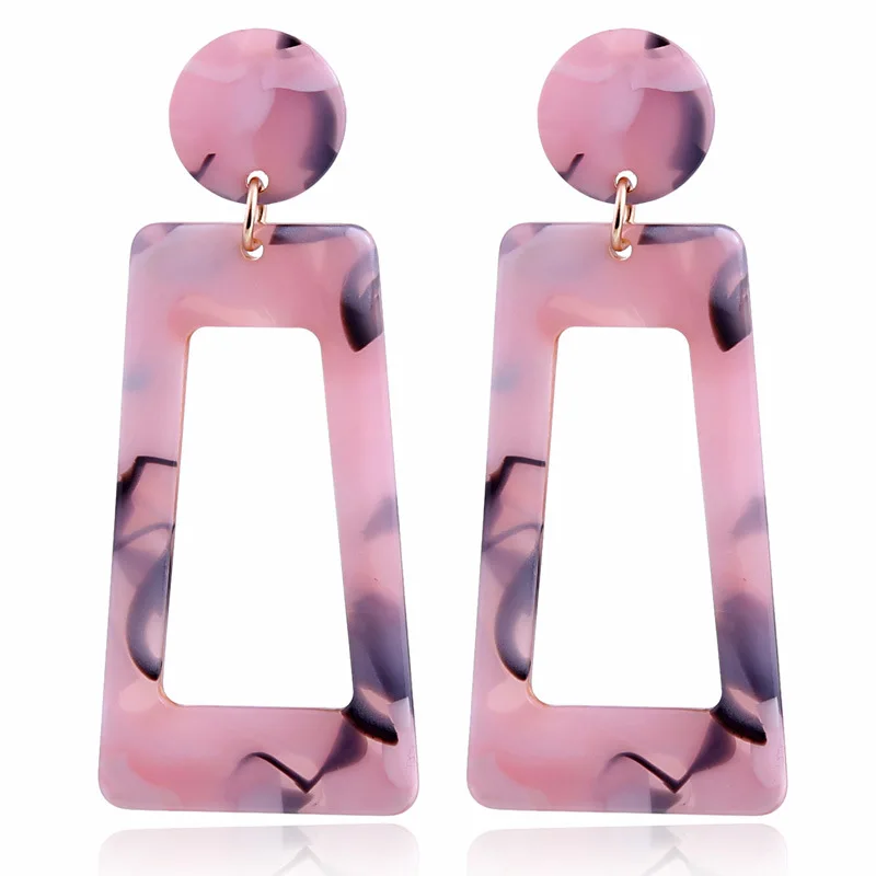 Fashion Clip on Earrings Leopard Acrylic Long Geometric Square Circle Without Piercing Ear Clips Women ear clip earrings clip earrings ear clip ear accessories