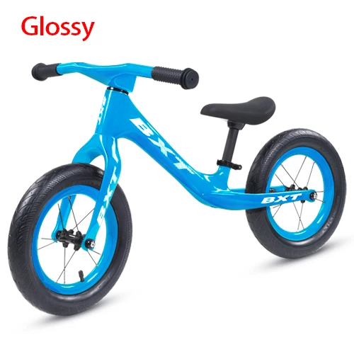 Сверхлегкий 12 дюймов углерода велосипед малыш дети углеродный руль для велосипеда для От 2 до 6 лет дети углеродистая детская рамка вилка руль полный велосипед - Цвет: Blue bike glossy