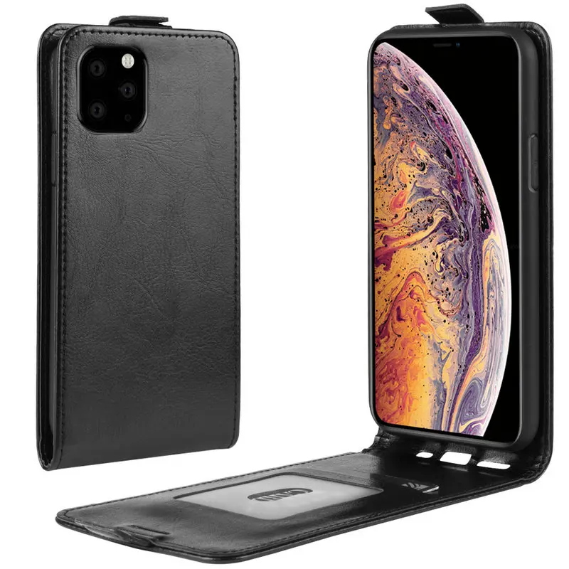 

For Apple iPhone 11 Pro Max 6.5" Flip Leather Case for iPhone 11 Pro 5.8" 6.1" Retro Wallet Cover Case Capa Etui Coque Fundas>
