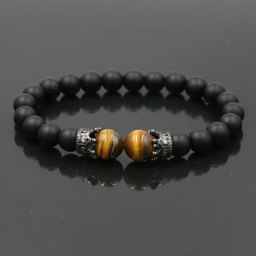 Charm Bracelet for Men Fashion Luxury Crown Chakra Beads Bracelet For Women Men Couples Buddha Jewelry Pulseira bileklik - Image 3