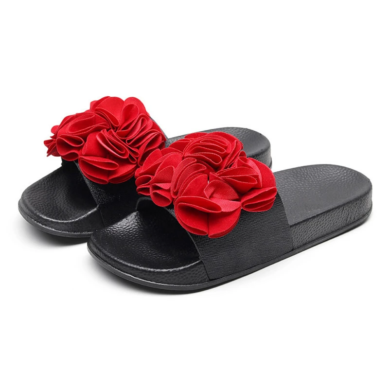 floral slides for women