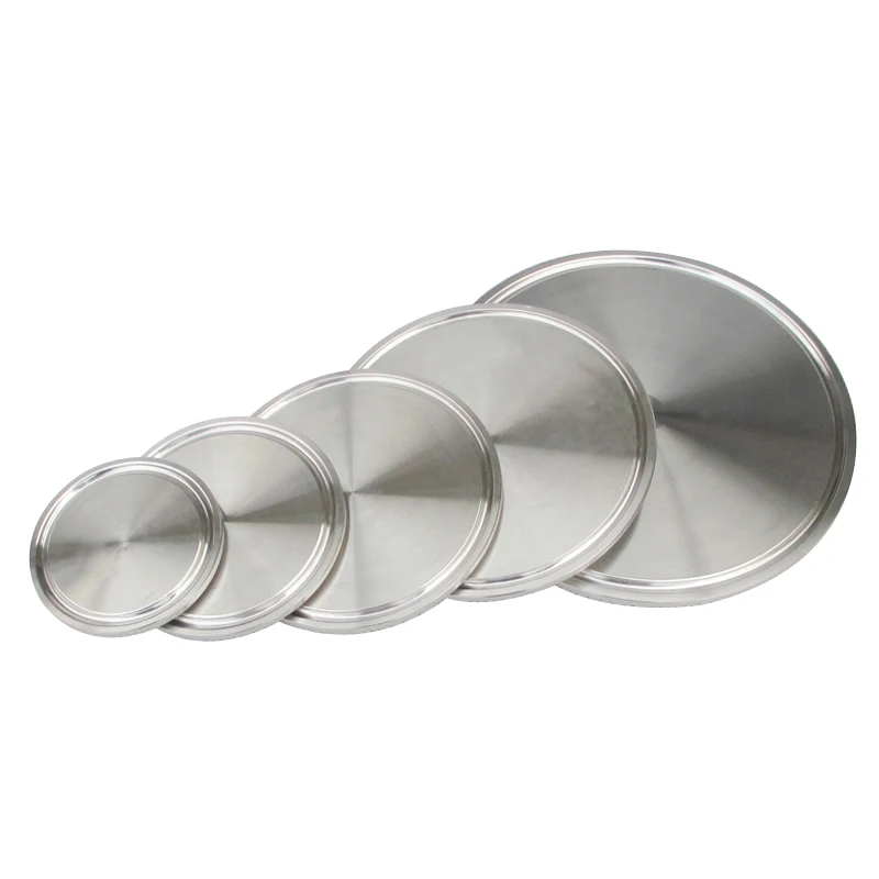 Virola sanitaria de acero inoxidable, tapa de extremo de abrazadera de trébol triple SS304, 0,5, 1,5, 2, 2,5, 3, 4, 5, 6 y 8 pulgadas, 304