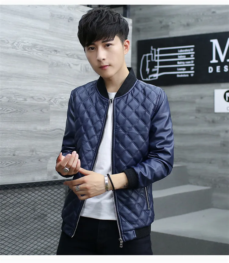 Leather Coat Men'S Wear Youth Korean-style Slim Fit Spring New Style MEN'S Jacket MEN'S Coat Spring Clothing PU Leather Jac