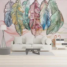 Пользовательские обои скандинавские минималистичные абстрактные акварельные перьевые линии Лебедь художественный фон стены Высококачественный водонепроницаемый материал