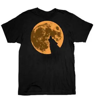 

Adult Men's True Blood TV Show Howling Werewolf Wolf Moon Black T-shirt Tee