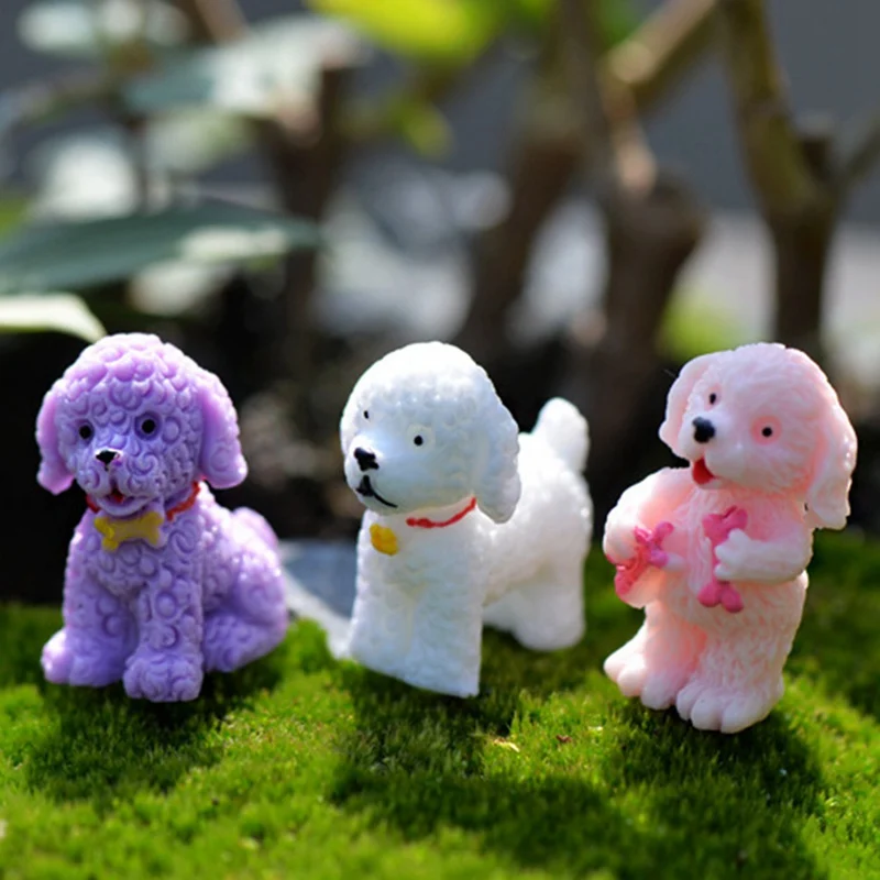 Миниатюрная фигурка плюшевой собаки, милые Мультяшные фигурки, модели животных, игрушки для домашних животных, аксессуары для DIY, кукольный дом, игрушка, украшение