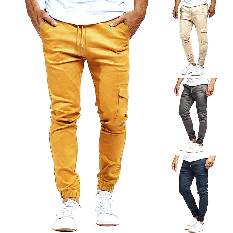 

2019 Men Trousers New Casual Drawstring Casual Sports Sweatpants Long Skinny Pencil Pant Plus Size