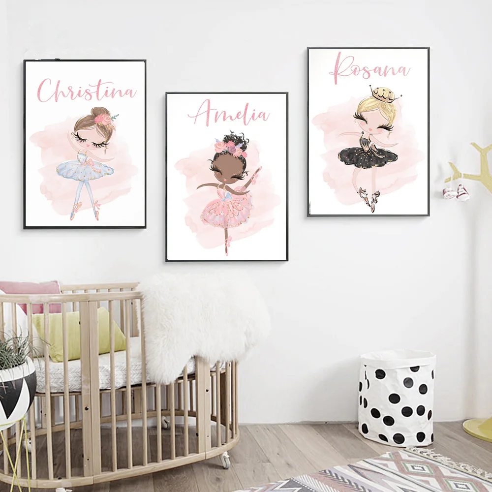 

Poster Ballet Dancer Paintings Home Decor Wall Art Modular Pictures Nursery Baby Girl Room Decoration Cartoon Posters and Prints