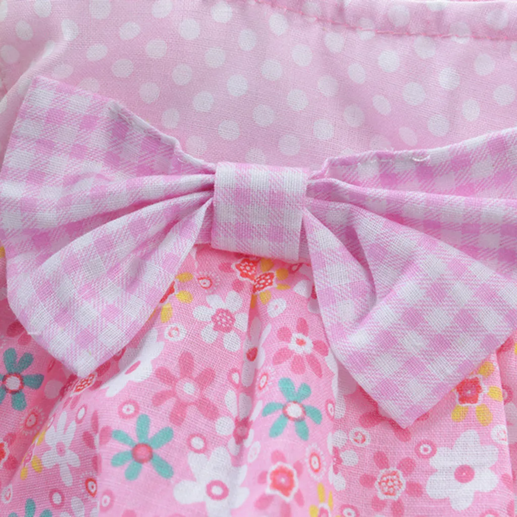 pet clothing spring summer cute cat Puppy dress pet clothes Plaid Flower Bow Princess Summer Breathable Dress Clothes W726