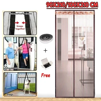 

Embroidered 6 Sizes of Large Hot Summer Anti Mosquito Insect Fly Bug Curtains Magnetic Net Mesh Automatic Closing Door Screen