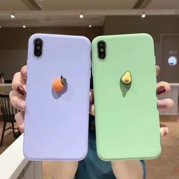 

fruit Cases simple animal Case for iPhone 7 8 Plus soft Silicon cover solid Color for iPhone XS 6 6S 11 pro XR X Max Phone