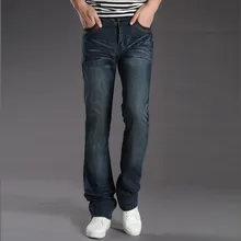 Мужские джинсы, мужские весенние и осенние новые мужские джинсовые маленькие расклешенные брюки, корейские повседневные джинсы с микро рогами, больше размеров 28-38